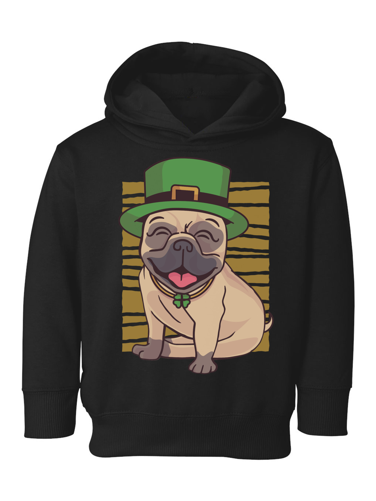 Awkward Styles Irish Day Toddler Hoodie Pug in Green Hat Hooded Sweatshirt for Kids Patrick's Day - image 1 of 4