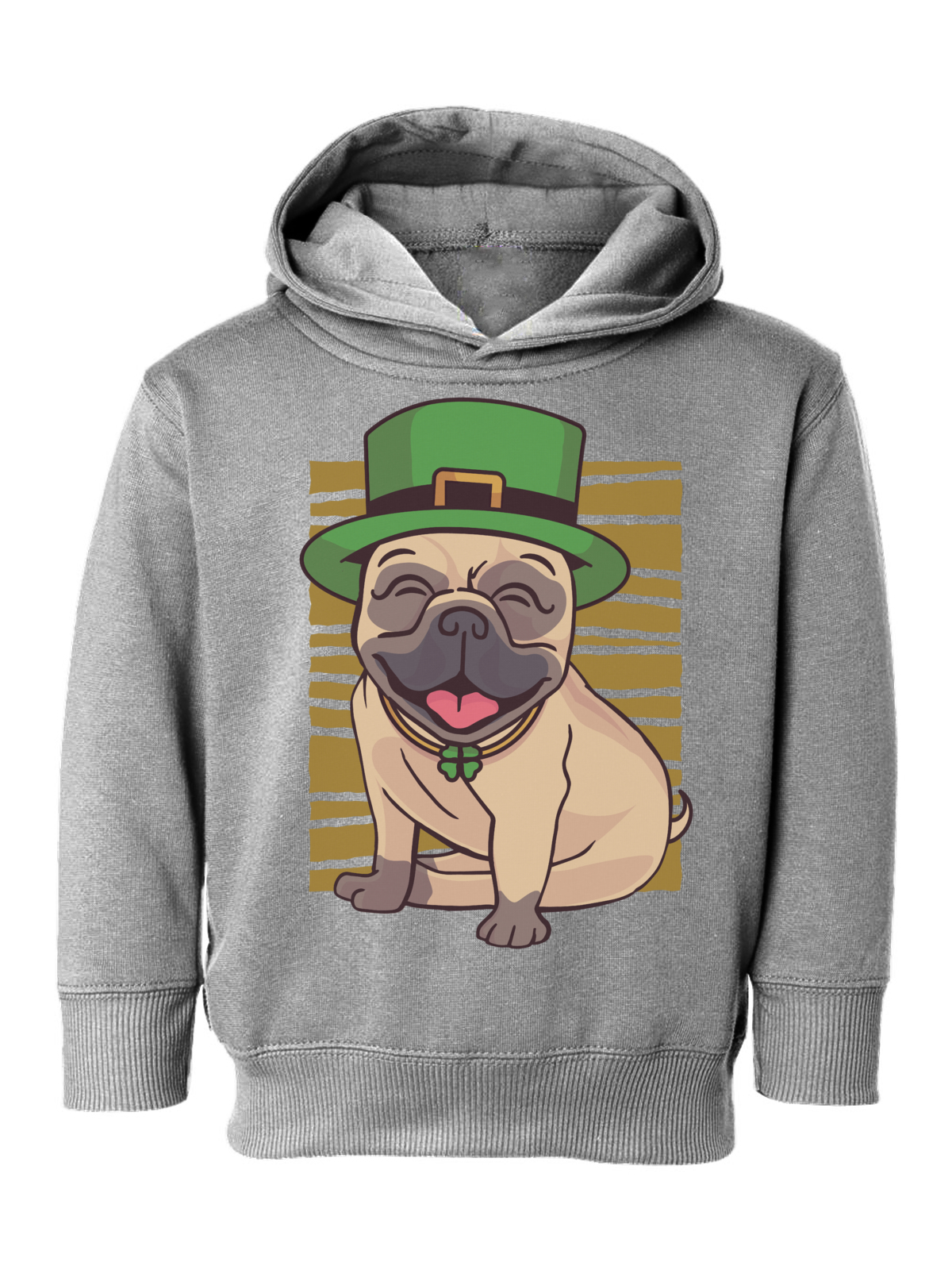 Awkward Styles Irish Day Toddler Hoodie Pug in Green Hat Hooded Sweatshirt for Kids Patrick's Day - image 1 of 4