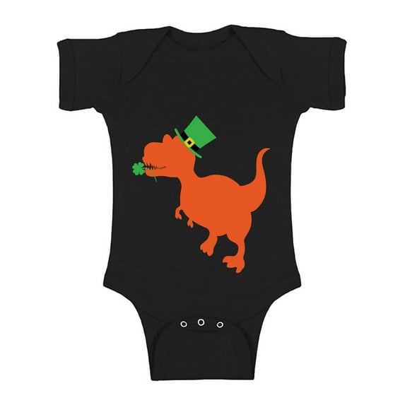 Awkward Styles Irish Dinosaur Short Sleeve Baby Bodysuit Cute Irish One Piece Top for Baby Irish Gifts for Newborn Baby Dinosaur Bodysuit St. Patrick's Day One Piece Baby's 1st St. Patrick Outfit