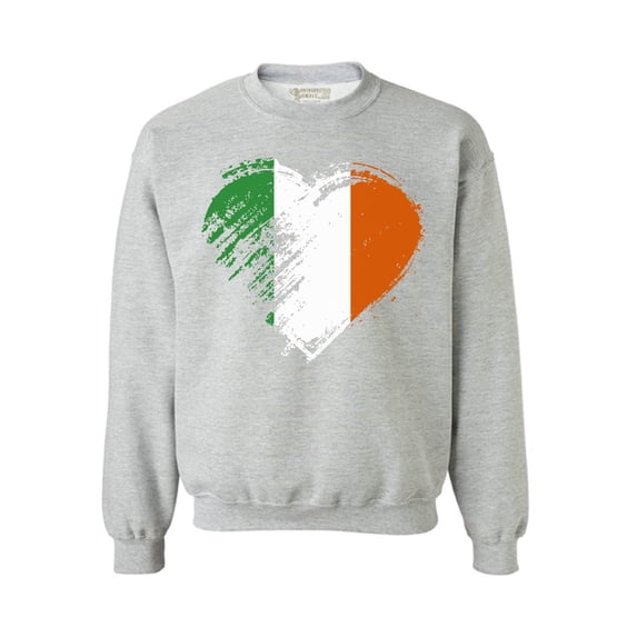 Awkward Styles Irish Flag Heart Sweatshirt St. Patricks Day Sweater Proud Irish Sweatshirt for Men & Women Irish Pride Gifts for Irish St Paddy's Day Sweater Irish Sweatshirt Distressed Irish Flag