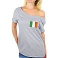 thumbnail image 1 of Awkward Styles Irish Flag Pocket Off Shoulder Top St. Patricks Day Shirt Irish Pride T Shirt for Women Irish Tricolor Distressed Shirt St Paddy's Day Tee Flag of Ireland Irish Shirts Gifts for Irish, 1 of 6