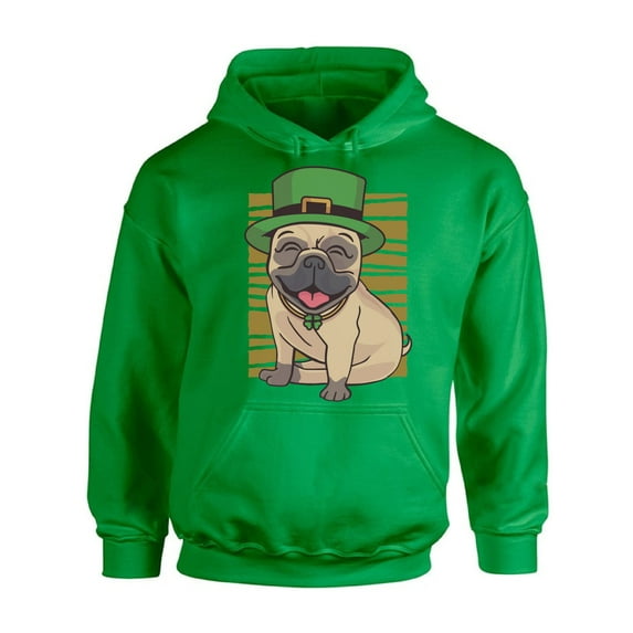 Awkward Styles Irish Hoodie Pug in Green Hat Hooded Sweatshirt Paddys Day