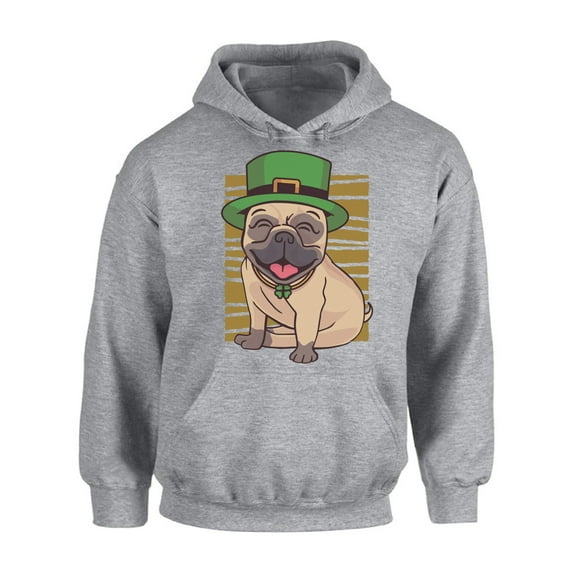 Awkward Styles Irish Hoodie Pug in Green Hat Hooded Sweatshirt Paddys Day