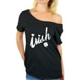 thumbnail image 1 of Awkward Styles Irish Off Shoulder Shirt Women's St. Patrick's Day Tshirt Oversized Irish Shirts Irish Clover Flowy Top Four Leaf Clover Shirt St. Paddy's Day Shirts for Women Saint Patrick's Day, 1 of 4