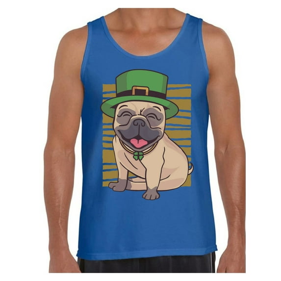 Awkward Styles Irish Sleeveless Shirt Pug in Green Hat Tank Tops for Men Paddys Day
