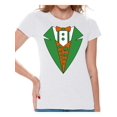 thumbnail image 1 of Awkward Styles Irish Tuxedo Tshirt for Women Women's Leprecahaun Costume Shirts for St. Patrick's Day Funny Irish Gifts for Her Proud To Be Irish American St. Paddy's Tuxedo T-Shirt Shamrock Green, 1 of 4