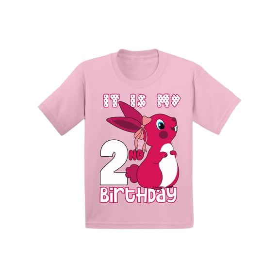 Awkward Styles It is My 2nd Birthday T-shirt Pink Bunny Baby Shirt Birthday Girl Tee