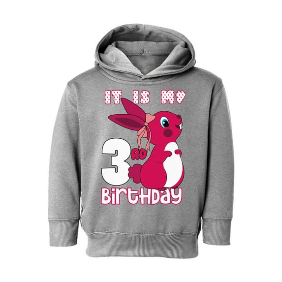 Awkward Styles It is My 3rd Birthday Hoodie Pink Bunny Toddler Hooded Sweatshirt Birthday Girl Sweater