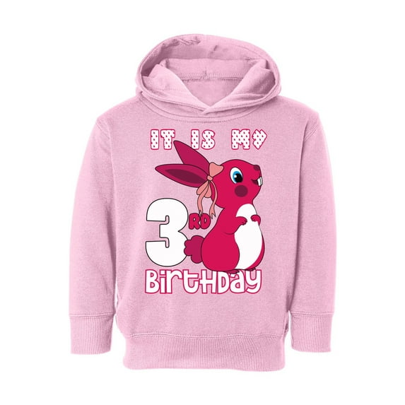 Awkward Styles It is My 3rd Birthday Hoodie Pink Bunny Toddler Hooded Sweatshirt Birthday Girl Sweater