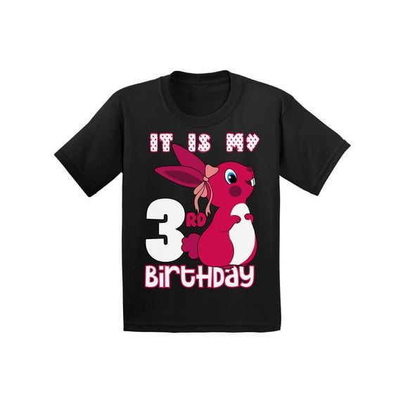 Awkward Styles It is My 3rd Birthday T-shirt Pink Bunny Toddler Shirt Birthday Girl Tee