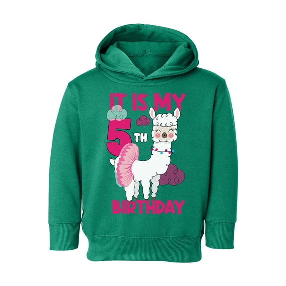 Awkward Styles It's My Fifth Birthday Hoodie Birthday Llama Toddler Hooded Sweatshirt Birthday Girl