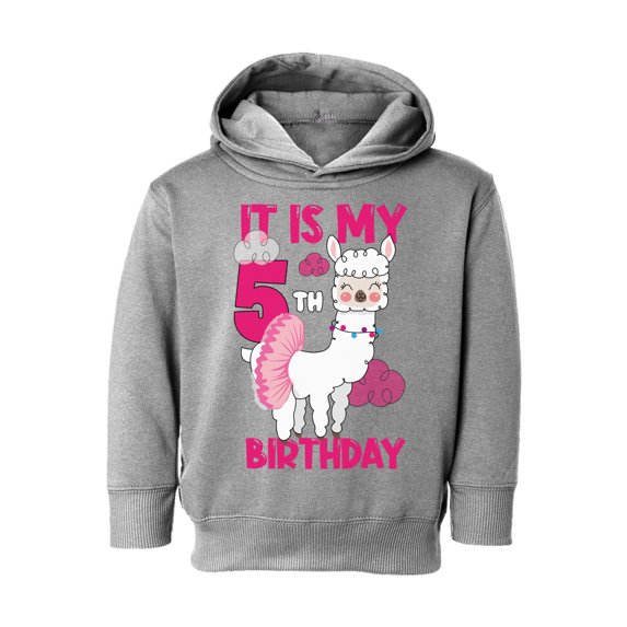 Awkward Styles It's My Fifth Birthday Hoodie Birthday Llama Toddler Hooded Sweatshirt Birthday Girl