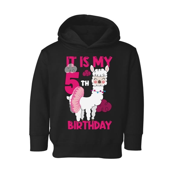 Awkward Styles It's My Fifth Birthday Hoodie Birthday Llama Toddler Hooded Sweatshirt Birthday Girl