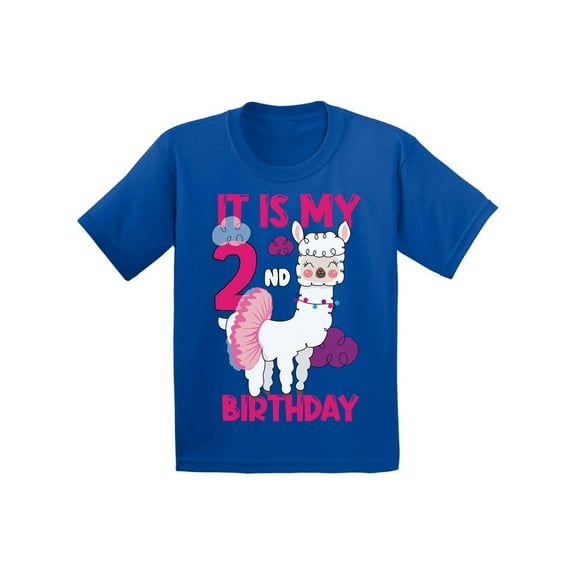 Awkward Styles It's My Second Birthday T-shirt Birthday Llama Baby Shirt Birthday Girl