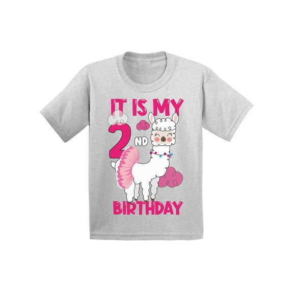 Awkward Styles It's My Second Birthday T-shirt Birthday Llama Baby Shirt Birthday Girl