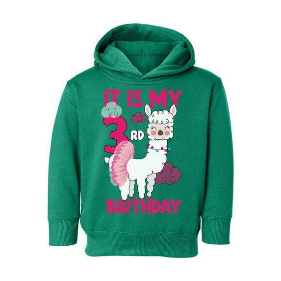 Awkward Styles It's My Third Birthday Hoodie Birthday Llama Toddler Hooded Sweatshirt Birthday Girl