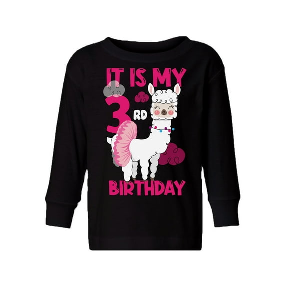 Awkward Styles It's My Third Birthday Long Sleeve Shirt Birthday Llama Toddler T-shirt Birthday Girl