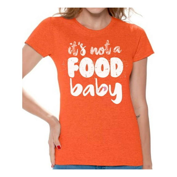 Awkward Styles It's Not a Food Baby T-shirt for Women I'm Pregnant Shirts Pregnancy Clothes for Ladies Womens Pregnancy Announcement T-Shirt for Ladies Pregnancy T-Shirt for Her Pregnancy Reveal Shirt