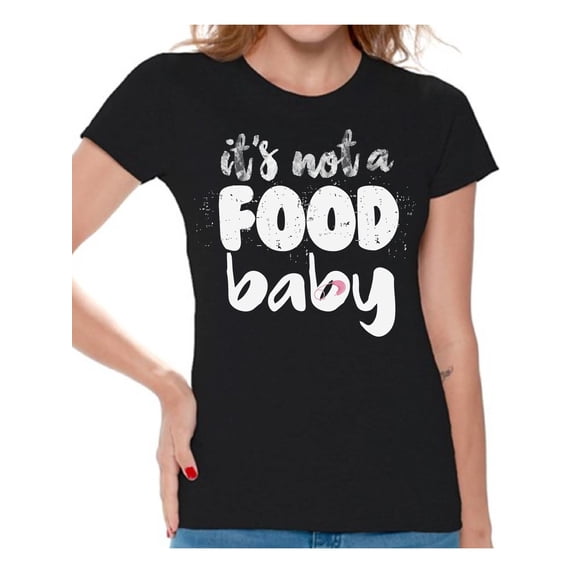 Awkward Styles It's Not a Food Baby T-shirt for Women I'm Pregnant Shirts Pregnancy Clothes for Ladies Womens Pregnancy Announcement T-Shirt for Ladies Pregnancy T-Shirt for Her Pregnancy Reveal Shirt