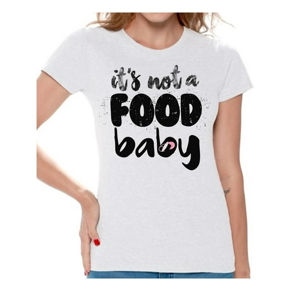 Awkward Styles It's Not a Food Baby Tshirt for Women I'm Pregnant Shirts Pregnancy Clothes for Ladies Womens Pregnancy Announcement T-Shirt for Ladies Pregnancy T-Shirt for Her Pregnancy Reveal Shirt
