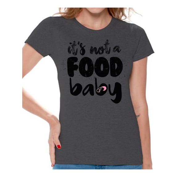 Awkward Styles It's Not a Food Baby Tshirt for Women I'm Pregnant Shirts Pregnancy Clothes for Ladies Womens Pregnancy Announcement T-Shirt for Ladies Pregnancy T-Shirt for Her Pregnancy Reveal Shirt