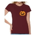 thumbnail image 1 of Awkward Styles Jack O'Lantern Pumpkin Shirt for Ladies Halloween Pumpkin Pocket Shirt for Women Spooky Pumpkin Face Tee Cute and Easy Pumpkin Halloween Costume for Ladies, 1 of 4
