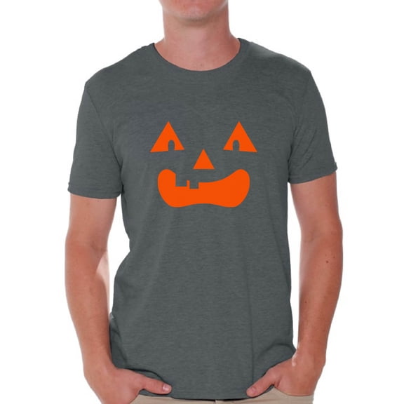 Awkward Styles Jack O'Lantern Pumpkin Shirts for Men Halloween Pumpkin Graphic T-Shirt for Guys Spooky Orange Pumpkin Tee Fun and Easy Halloween Costume for Men