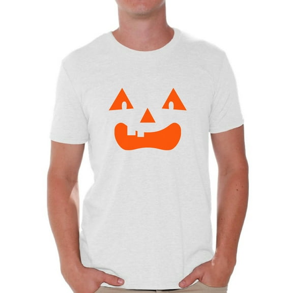 Awkward Styles Jack O'Lantern Pumpkin Shirts for Men Halloween Pumpkin Graphic T-Shirt for Guys Spooky Orange Pumpkin Tee Fun and Easy Halloween Costume for Men