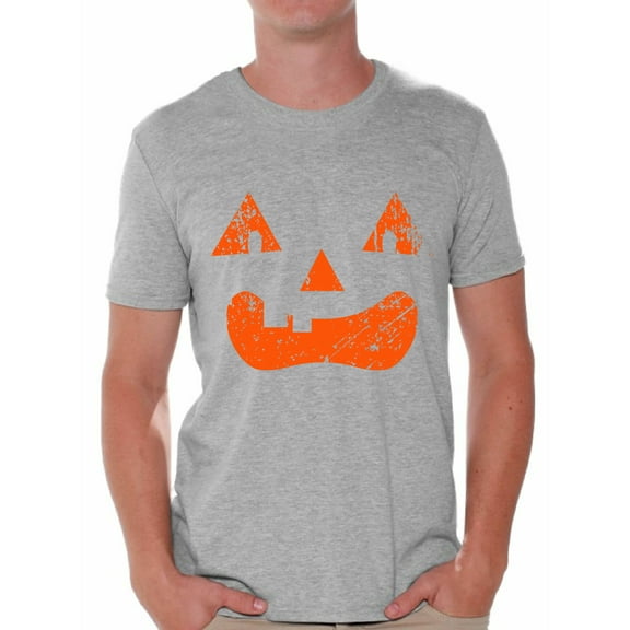 Awkward Styles Jack-O'-Lantern Pumpkin Tshirt Halloween Shirts for Men Holiday Gifts Halloween Pumpkin Shirt Dia de los Muertos Tshirt Pumpkin Face T Shirt Trick or Treat Men's Shirt Halloween Party