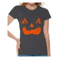 thumbnail image 1 of Awkward Styles Jack-O'-Lantern Pumpkin Tshirt Halloween Shirts for Women Holiday Gifts Pumpkin Shirt Dia de los Muertos Tshirt Pumpkin Face T Shirt Trick or Treat Women's Shirt Halloween Party, 1 of 4