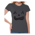 thumbnail image 1 of Awkward Styles Jack O Lantern Shirt Pumpkin Face Tshirt Spooky Trick Or Treating Shirt Women's Halloween Outfit Jack O Lantern Top, 1 of 4