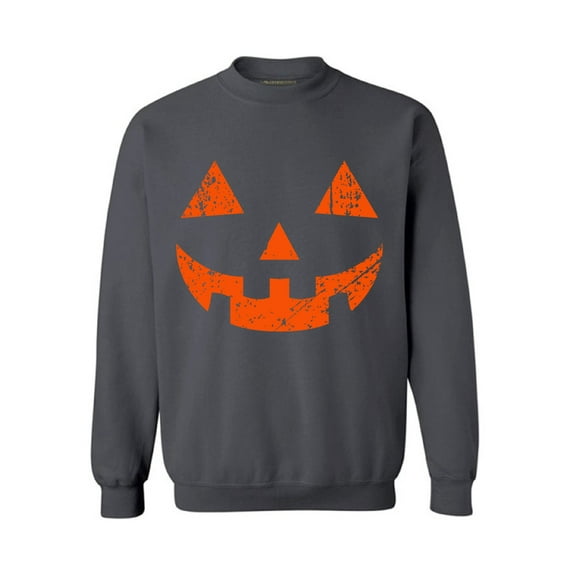 Awkward Styles Jack-O'-Lantern Sweatshirt Men's Halloween Sweater Halloween Party Sweatshirt for Women Halloween Pumpkin Sweatshirt Unisex Pumpkin Face Sweater Holiday Gifts Trick Or Treat Sweater