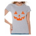 thumbnail image 1 of Awkward Styles Jack-O'-Lantern Tshirt Halloween Shirt for Women Halloween Party T Shirt Trick Or Treat Family Shirt Holiday Gifts for Her Pumpkin Face Tshirt Halloween Pumpkin Outfit Pumpkin Shirts, 1 of 4