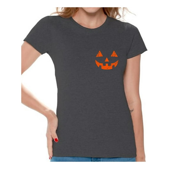 Awkward Styles Jack-O'-Lantern Tshirt Women's Halloween Shirt Spooky Gifts for Halloween Jack-O'-Lantern Pumpkin T-Shirt Scary Halloween Outfit Halloween Pumpkin T-Shirt Halloween Shirts for Women