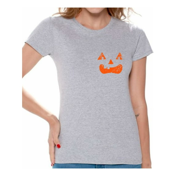 Awkward Styles Jack-O'-Lantern Tshirt Women's Halloween Shirt Spooky Gifts for Halloween Jack-O'-Lantern Pumpkin T-Shirt Scary Halloween Outfit Halloween Pumpkin T-Shirt Halloween Shirts for Women