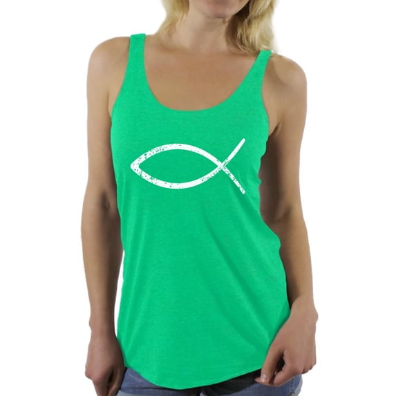 Awkward Styles Jesus Racerback Tank Top Shirt for Her Racerback Top for Christian Fish Clothes for Women Team Jesus Tanks Fish Tshirt for Ladies Christian Gifts Jesus Shirts Jesus Clothing Collection