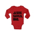 thumbnail image 1 of Awkward Styles Jesus Saves Baby Bodysuit Long Sleeve Tops for Newborn Baby Christian Clothes for Baby Boys Christian Bodysuits for Baby Girls Jesus Clothing for Baby Kids Jesus Saves Bro One Piece, 1 of 4