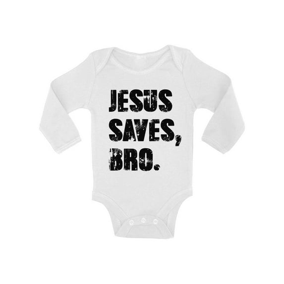 Awkward Styles Jesus Saves Bro Baby Bodysuit Long Sleeve Top for Newborn Baby Christian Clothes for Baby Boys Christian Bodysuits for Baby Girls Jesus Clothing for Baby Kids Jesus Saves Bro One Piece