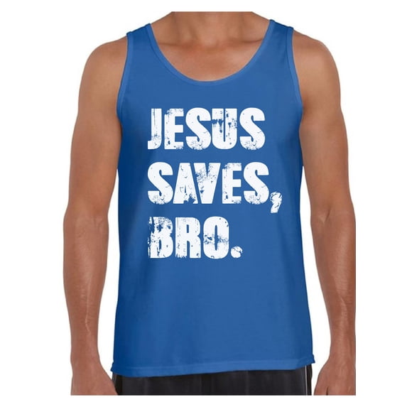 Awkward Styles Jesus Saves Bro Tank Top Shirt for Men Christian Mens Tanks Clothes for Men Jesus Christ is the Lord Christian Birthday Gifts Jesus Shirts Jesus Clothing Jesus Saves Bro Mens Shirt