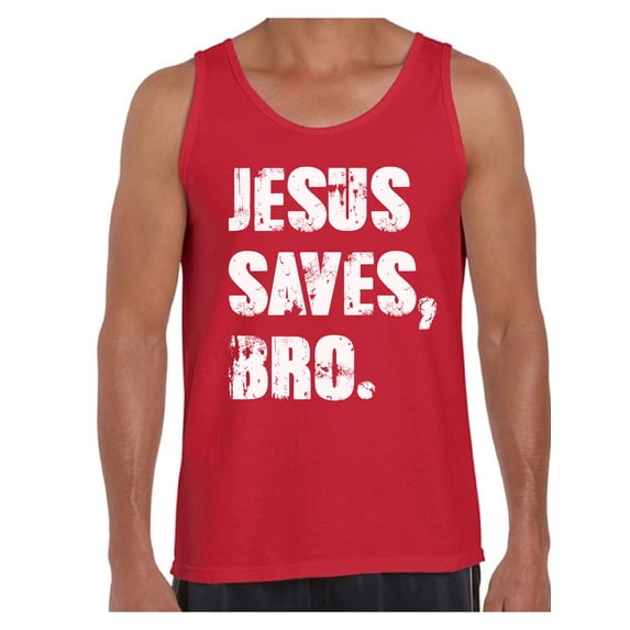 Awkward Styles Jesus Saves Bro Tank Top Shirt for Men Christian Mens Tanks Clothes for Men Jesus Christ is the Lord Christian Birthday Gifts Jesus Shirts Jesus Clothing Jesus Saves Bro Mens Shirt