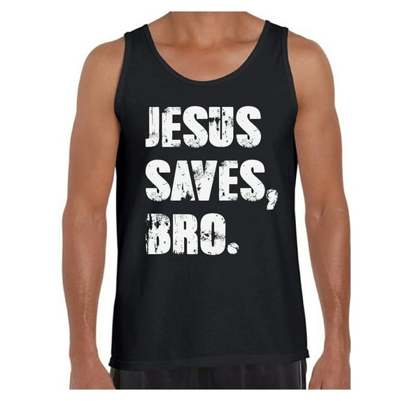 Awkward Styles Jesus Saves Bro Tank Top Shirt for Men Christian Mens Tanks Clothes for Men Jesus Christ is the Lord Christian Birthday Gifts Jesus Shirts Jesus Clothing Jesus Saves Bro Mens Shirt