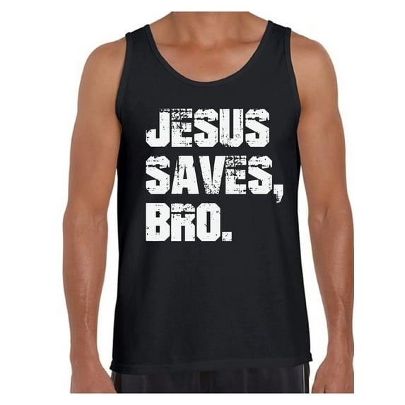 Awkward Styles Jesus Saves Bro Tank Top Shirts for Men Christian Mens Tanks Clothes for Men Jesus Christ is the Lord Christian Birthday Gifts Jesus Shirts Jesus Clothing Jesus Saves Bro Mens Shirt