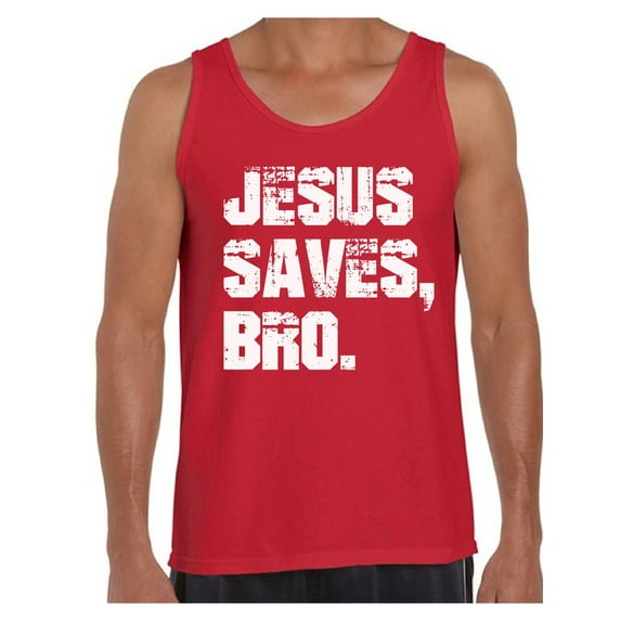 Awkward Styles Jesus Saves Bro Tank Top Shirts for Men Christian Mens Tanks Clothes for Men Jesus Christ is the Lord Christian Birthday Gifts Jesus Shirts Jesus Clothing Jesus Saves Bro Mens Shirt