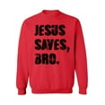 thumbnail image 1 of Awkward Styles Jesus Saves Bro Unisex Crewneck Black Crewneck for Her Jesus Clothes Jesus Crewneck for Women Jesus Sweater for Men Christian Gifts Jesus Saves Bro Outfit for Men and Women, 1 of 5