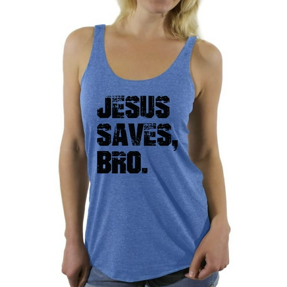 Awkward Styles Jesus Saves Racerback Tank Top for Women Black Clothes for Ladies Jesus Womens Racerback Tank Top Jesus Clothing Jesus Tanks T Shirt for Her Jesus Saves Bro Ladies Shirt