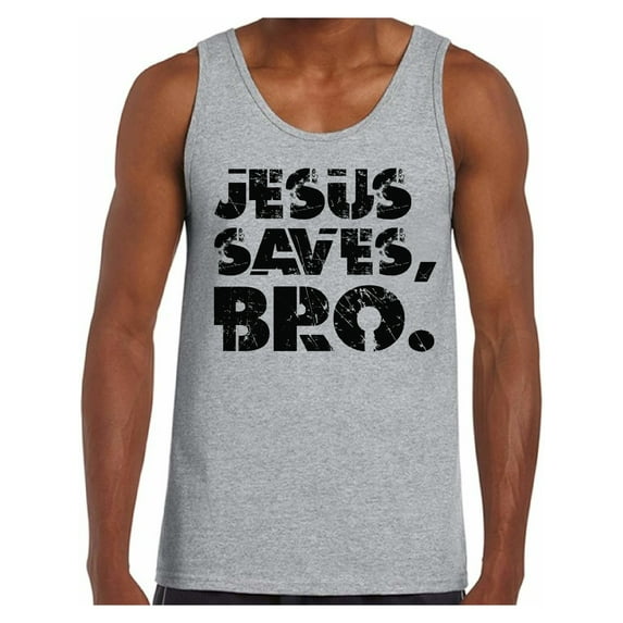 Awkward Styles Jesus Saves Tank Top Shirt for Men Black Mens Tanks Clothes for Men Jesus Christ is the Lord Christian Birthday Gifts Ideas Jesus Shirts Jesus Clothing Jesus Saves Bro Mens Shirt
