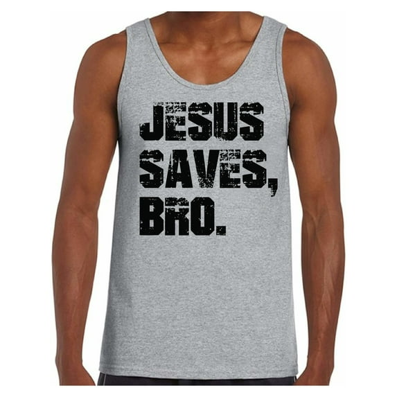 Awkward Styles Jesus Saves Tank Top Shirt for Men Black Mens Tanks Clothes for Men Jesus Christ is the Lord Christian Birthday Gifts Jesus Shirts Jesus Clothing Jesus Saves Bro Mens Shirt