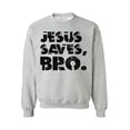 thumbnail image 1 of Awkward Styles Jesus Saves Unisex Crewneck Black Crewneck for Her Jesus Clothes Jesus Crewneck for Women Jesus Oversized Sweater for Men Christian Gifts Jesus Saves Bro Outfit for Men and Women, 1 of 5