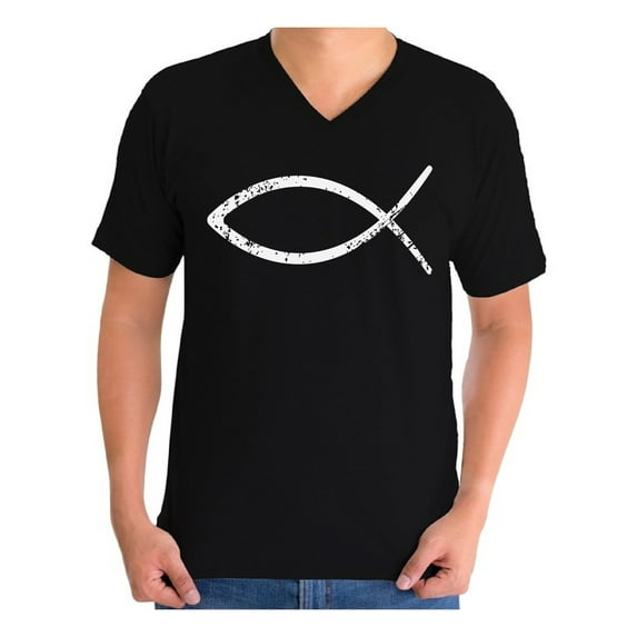 Awkward Styles Jesus V Neck Shirt for Men Christian Shirts Christian Fish Clothes for Men Team Jesus T-Shirt Fish Tshirt for Men Christian Gifts Jesus Shirts Jesus Clothing Collection for Men