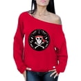 thumbnail image 1 of Awkward Styles Jolly Roger Off Shoulder Sweatshirt for Women Pirate Skull Oversized Sweater Pirate Skull Flag Outfit Dia de los Muertos Gifts for Her Day of the Dead Sweater Jolly Roger Skull Gifts, 1 of 4